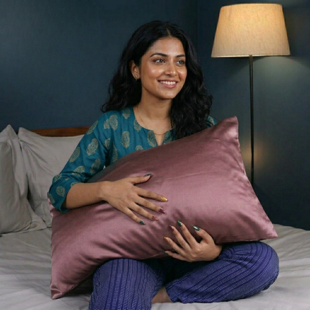 Rich Mauve Satin Silk Bedsheet